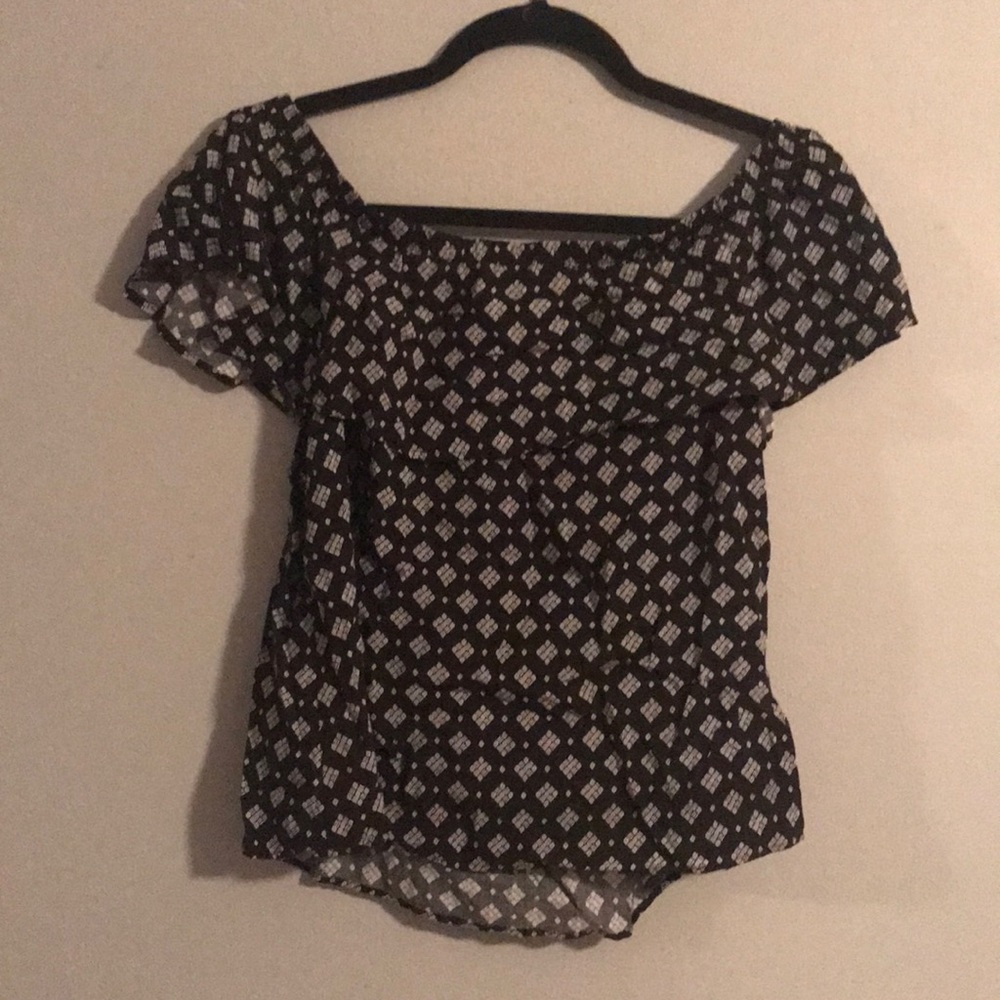 Black and white blouse